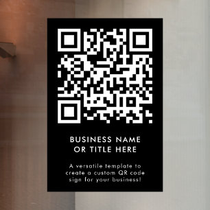 QR-Code Black Modern Minimalistisch Simple Busin Fensteraufkleber