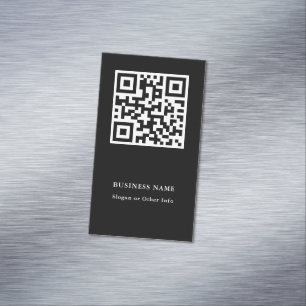 QR Code Black Simple Business Card Magnet