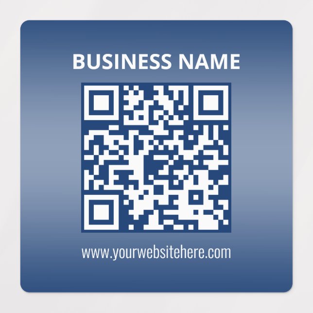 QR-Code | Blau (oder eine beliebige Farbe) strahle Etiketten (Design 1)