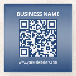 QR-Code   Blau (oder eine beliebige Farbe) strahle Glasuntersetzer