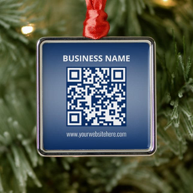 QR-Code | Blau (oder eine beliebige Farbe) strahle Ornament Aus Metall (Baum)
