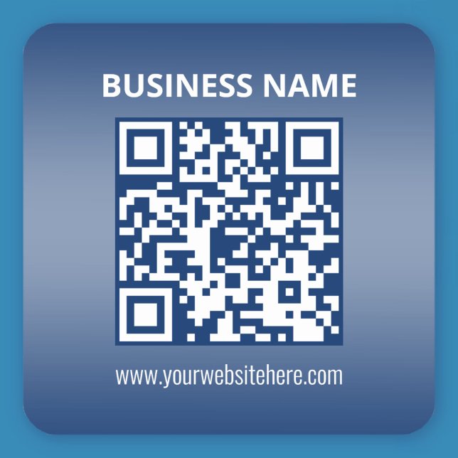 QR-Code | Blau (oder eine beliebige Farbe) strahle Quadratischer Aufkleber (Von Creator hochgeladen)