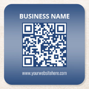 QR-Code   Blau (oder eine beliebige Farbe) strahle Rechteckiger Pappuntersetzer