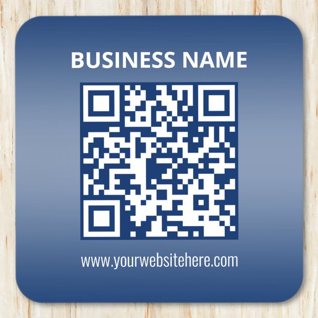 QR-Code | Blau (oder jede Farbe) Gradient Getränkeuntersetzer (Von Creator hochgeladen)