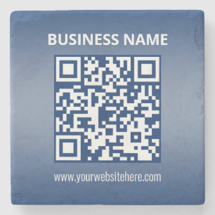 QR-Code   Blau (oder jede Farbe) Gradient Steinuntersetzer