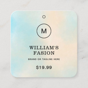QR-Code Blue Cloud Label Price Hang Tag