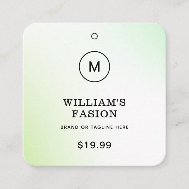 QR-Code | Blue Cloud Label Price Hang Tag (Vorderseite)