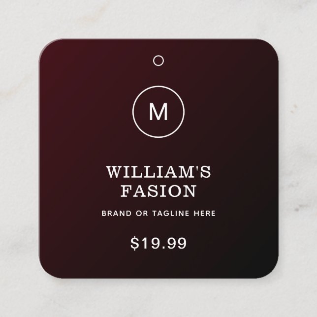QR-Code | Blue Cloud Label Price Hang Tag (Vorderseite)