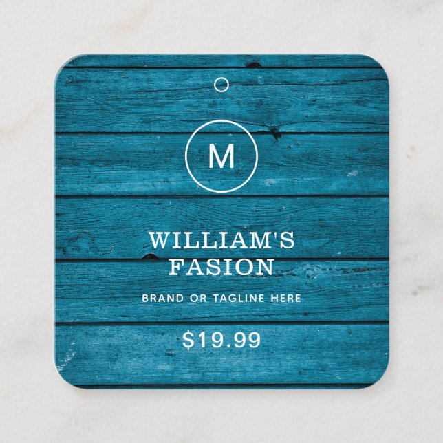 QR-Code | Blue Cloud Label Price Hang Tag (Vorderseite)