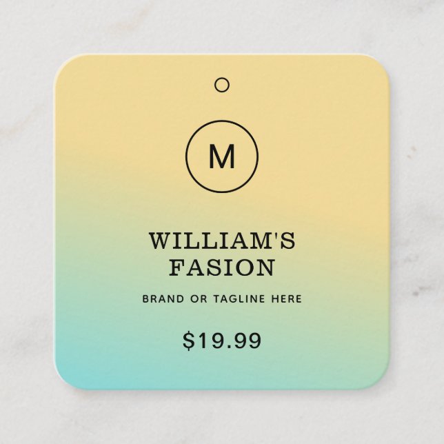QR-Code | Blue Cloud Label Price Hang Tag (Vorderseite)