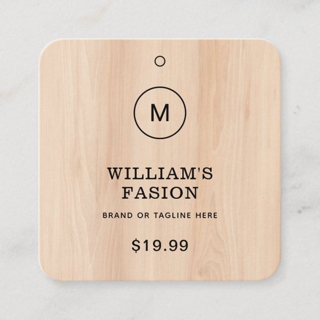QR-Code | Blue Cloud Label Price Hang Tag (Vorderseite)