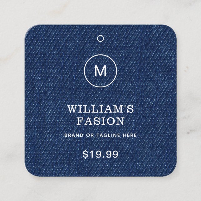QR-Code | Blue Cloud Label Price Hang Tag (Vorderseite)