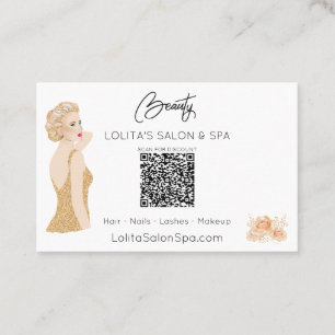 *~* QR-Code Blumenbeauty Salon Wellness-Center Wom Visitenkarte
