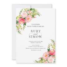 QR Code Bohemian Watercolor Floral Wreath Wedding