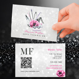 QR Code Bokeh Lash Technician, Eyelashes QR Code Visitenkarte