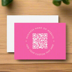 QR Code Bold Pink Beruflich Stilvoll Visitenkarte
