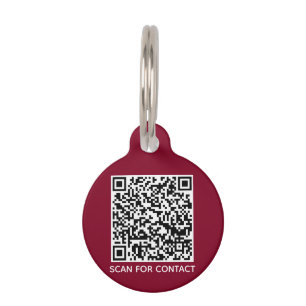 QR-Code bordeauxfarben kontaktlos Kontaktinfo Hund Haustiermarke