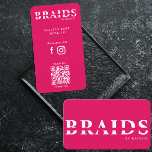QR Code Braids Beauty Salon Braiding Frisör Visitenkarte