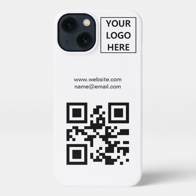 QR-Code-Branding für Business-Logos einfach iPhone Hülle (Rückseite)