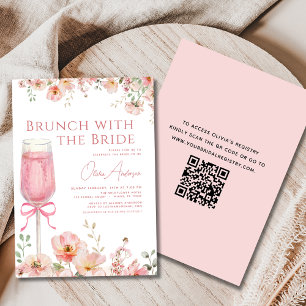 QR-Code-Brunch mit dem Bride Pink-Brautparty Einladung