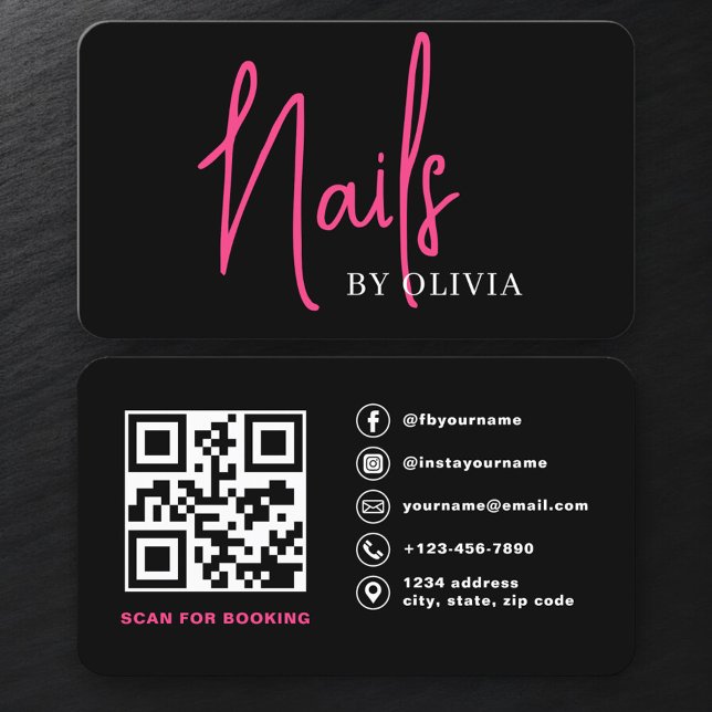 QR-Code-Buchung für Nageldesigner Visitenkarte (Von Creator hochgeladen)