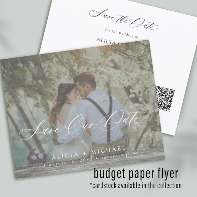 QR CODE Budget elegante Foto Hochzeit speichern Si Flyer (Von Creator hochgeladen)