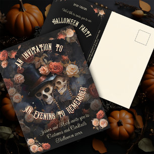 QR-Code-Budget-Skelette-RSVP-Halloween-Einladung Postkarte