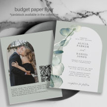 QR CODE Budget weise Arch FOTO Hochzeitseinladung