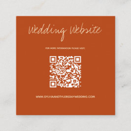 QR Code Burnt Orange Wedding Website Begleitkarte