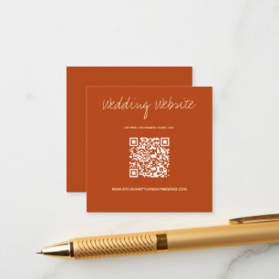 QR Code Burnt Orange Wedding Website Begleitkarte