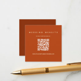 QR Code Burnt Orange Wedding Website Begleitkarte