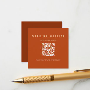 QR Code Burnt Orange Wedding Website Begleitkarte
