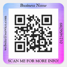 QR Code Bus. Name Website Promo, Blue & Lila