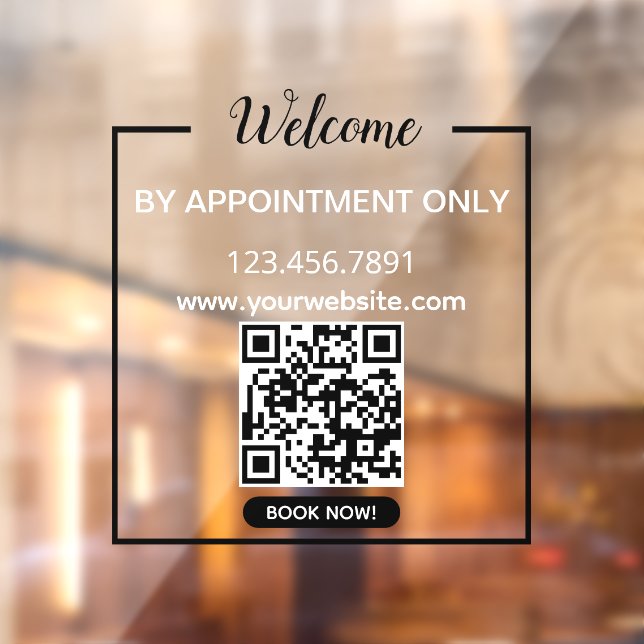 QR Code Business Book Jetzt willkommen Fensteraufkleber (Blatt 2)