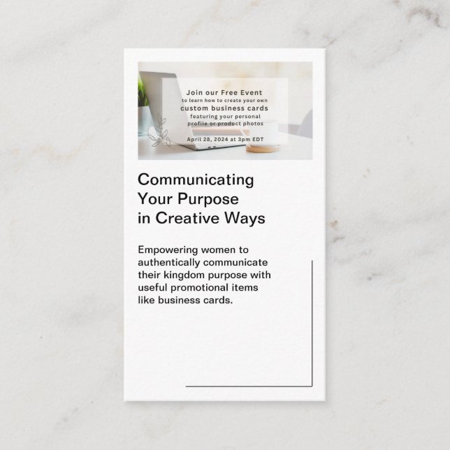 QR Code Business Card des White Social Media Fotos Visitenkarte (Vorderseite)