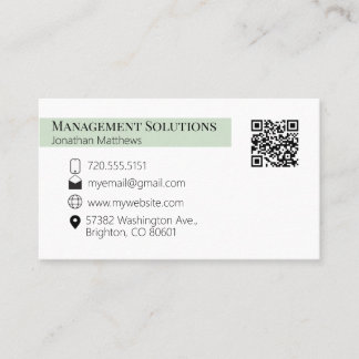 QR-Code Business Card leuchten grün Visitenkarte