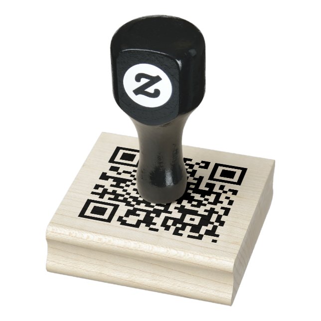 QR Code Business Corporate Minimalistisch Gummistempel (Stempel)