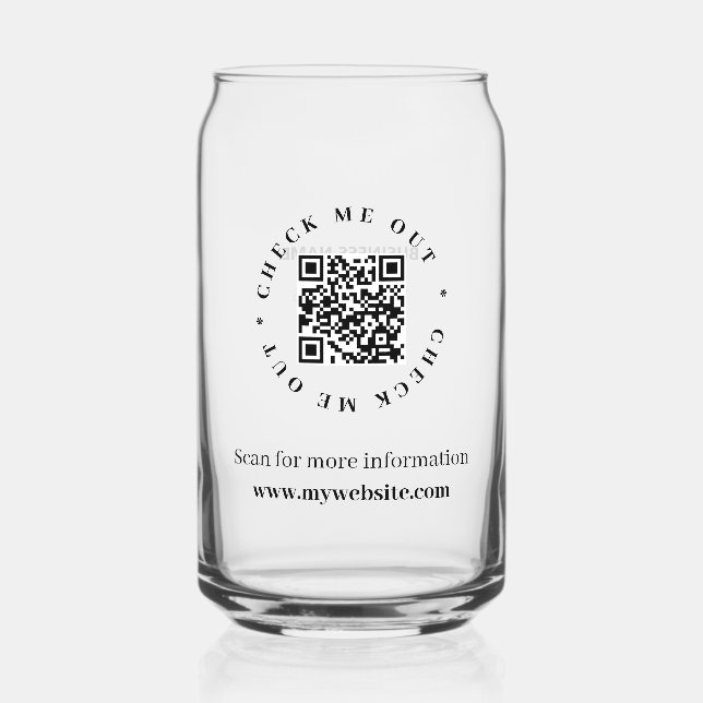 QR Code Business Drinking Brillen Dosenglas (Vorderseite)