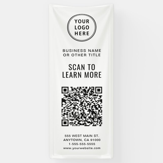 QR-Code-Business-Logo Banner (Vertikal)