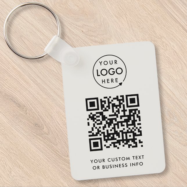 QR-Code | Business-Logo Beruflich Einfach grau Schlüsselanhänger (Von Creator hochgeladen)