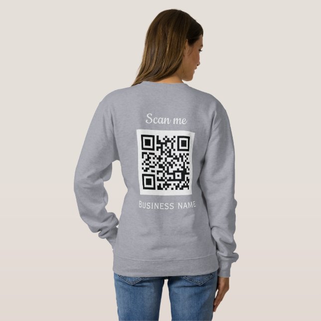 QR-Code-Business-Logo Beruflich grau Sweatshirt (Schwarz voll)
