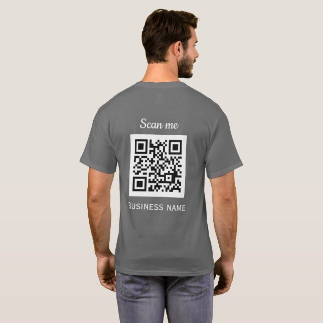 QR-Code-Business-Logo Beruflich grau T-Shirt (Schwarz voll)
