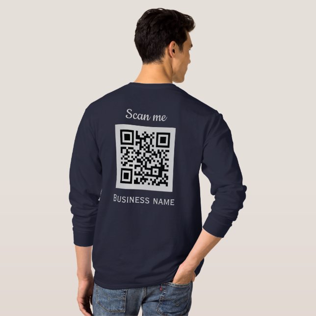QR-Code-Business-Logo Beruflich Navy Blue T-Shirt (Schwarz voll)