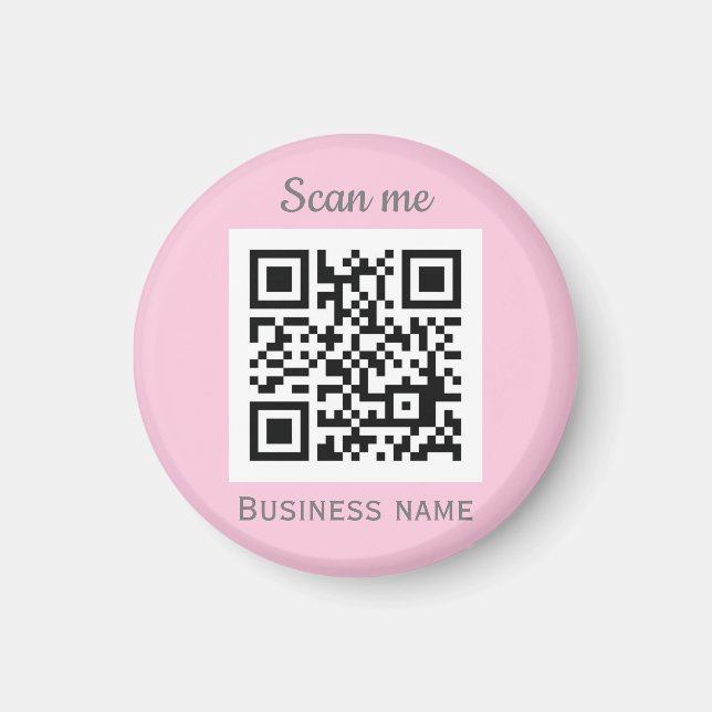 QR-Code-Business-Logo Beruflich Pink Girl Magnet (Vorne)