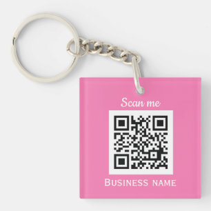 QR-Code-Business-Logo Beruflich Pink Girl Schlüsselanhänger