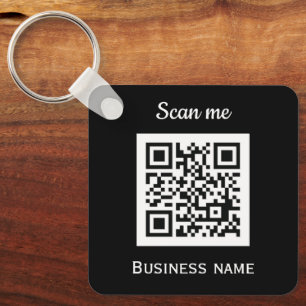QR-Code-Business-Logo Beruflich Schwarz Schlüsselanhänger