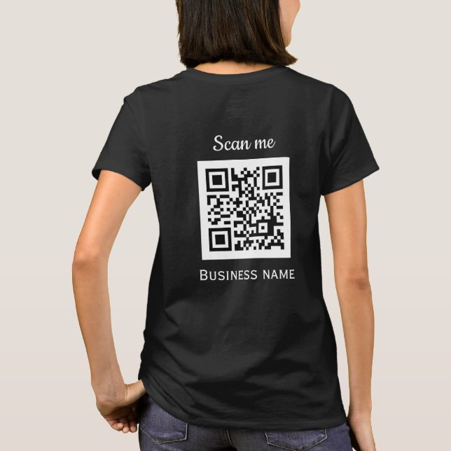 QR-Code-Business-Logo Beruflich Schwarz T-Shirt (Rückseite)