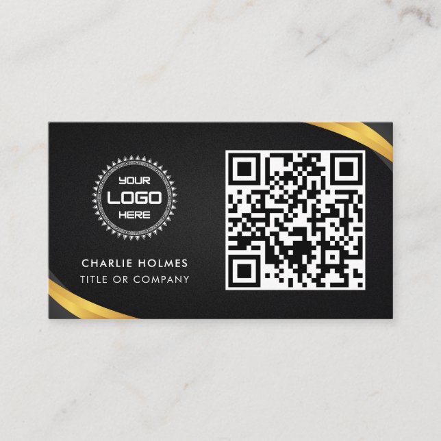 QR-Code-Business-Logo | Beruflich und modern Visitenkarte (Vorderseite)