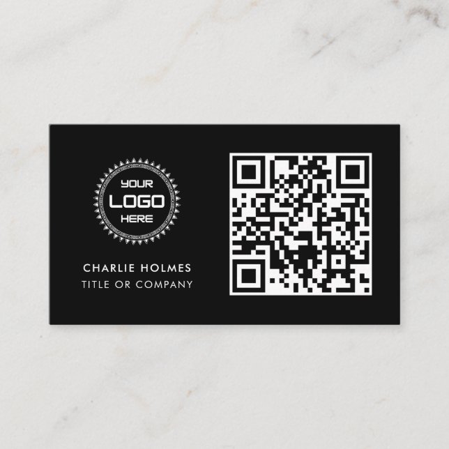 QR-Code-Business-Logo | Beruflich und modern Visitenkarte (Vorderseite)