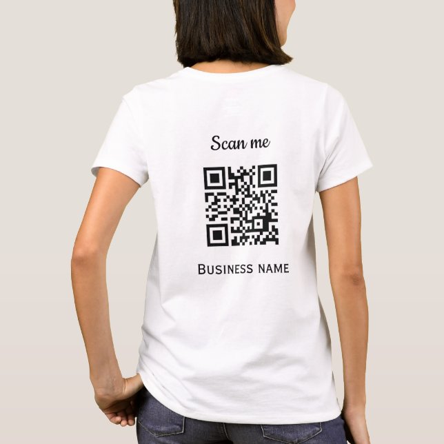 QR-Code-Business-Logo Beruflich Weiß, modern T-Shirt (Rückseite)